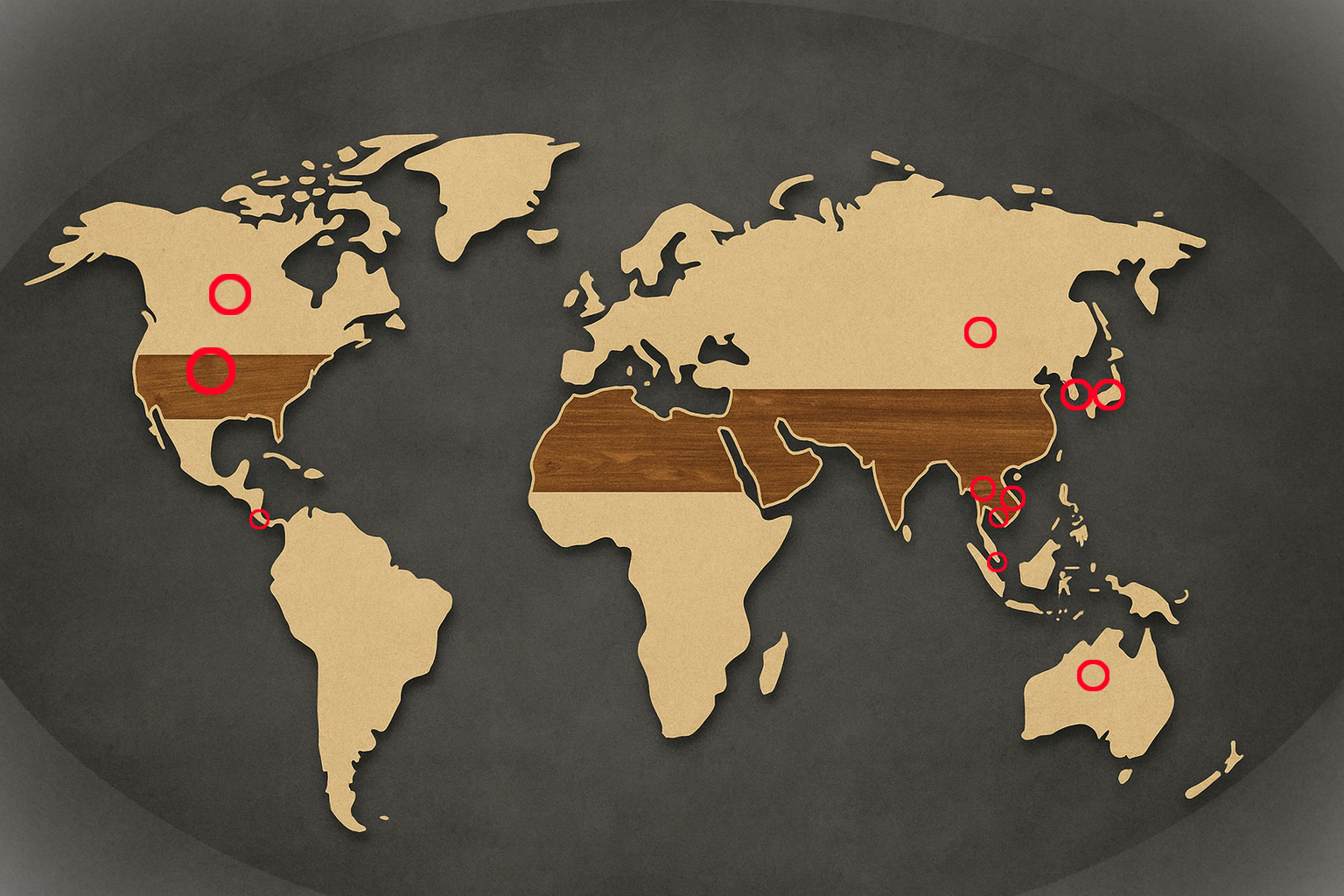 Global distribution map